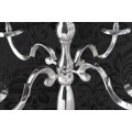 Klasický zámecký vysoký stříbrný kovový 5 ramenný svícen Modern barock s lesklým povrchem 120 cm