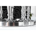 Stylový glamour stříbrný svícen Modern Barock z kovu s devíti držáky na svíčky a kulatou podstavou 30 cm