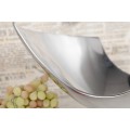 Moderní designová stříbrná mísa Abstract s asymetrickou siluetou z kovu 25 cm
