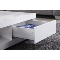 Designový moderní konferenční stolek s 2 zásuvkami bílý