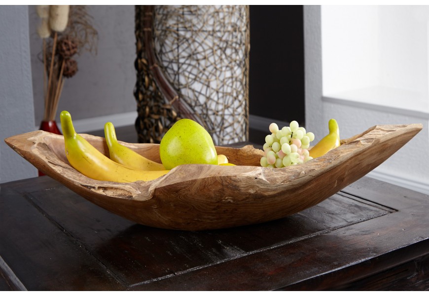 Designová moderní mísa na ovoce z masivního dřeva 60cm