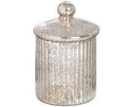 Round silver glass decorative box
