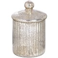 Round silver glass decorative box