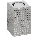 Square Silver ceramic Tea Light Holder - Small