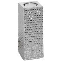 Square Silver Ceramic Tea Light Holder - Large