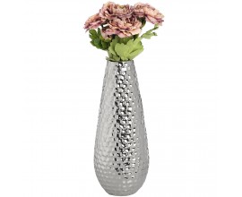 Stříbrná zaoblená keramická váza "dimple effect" velká