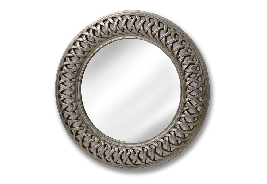 Stylové retro zrcadlo Lattice stříbrné