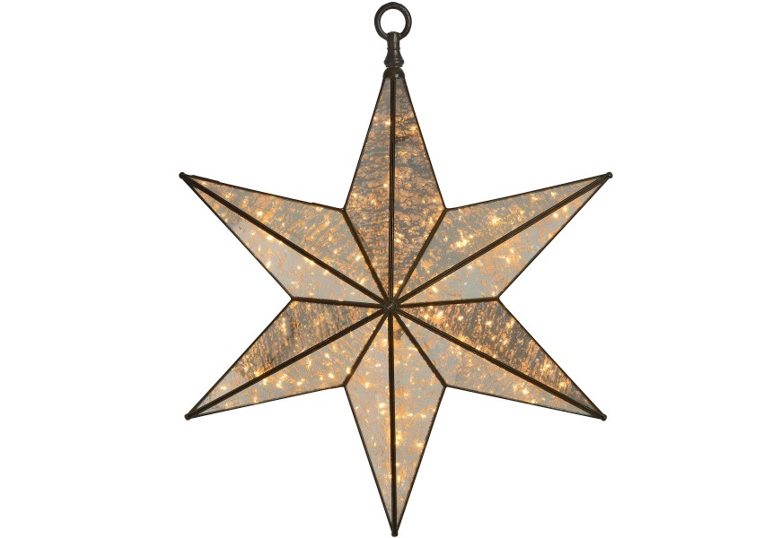 Antique Bronze Pre Lit Hanging Star