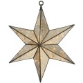 Large Antique Silver Hanging Illuminated Star Mirror