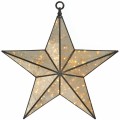 Small Antique Silver Hanging Illuminated Star Mirror