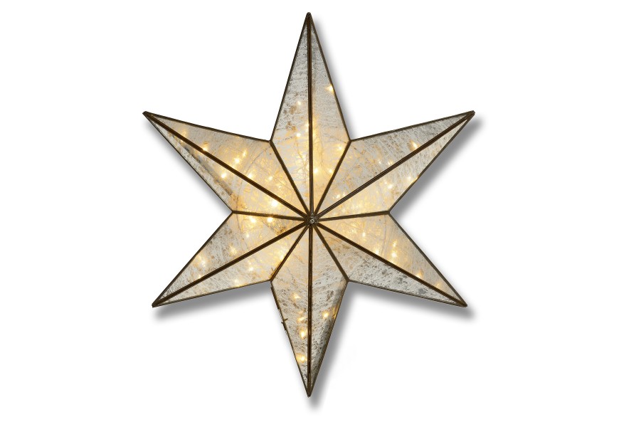 Antique Bronze Large Illuminated Star Wall Mirror