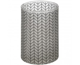 Grey And White Small Chevron Tealight Cylinder