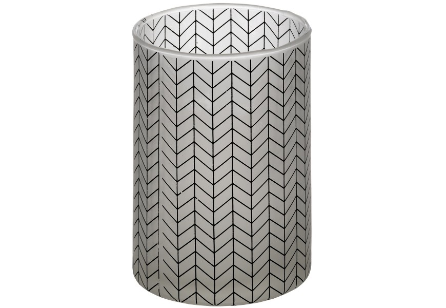 Grey And White Small Chevron Tealight Cylinder