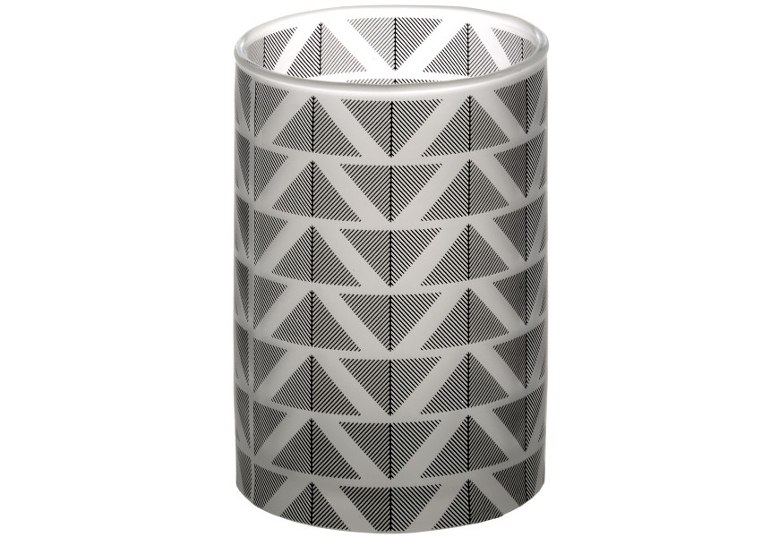 Grey And White Large Chevron Tealight Cylinder
