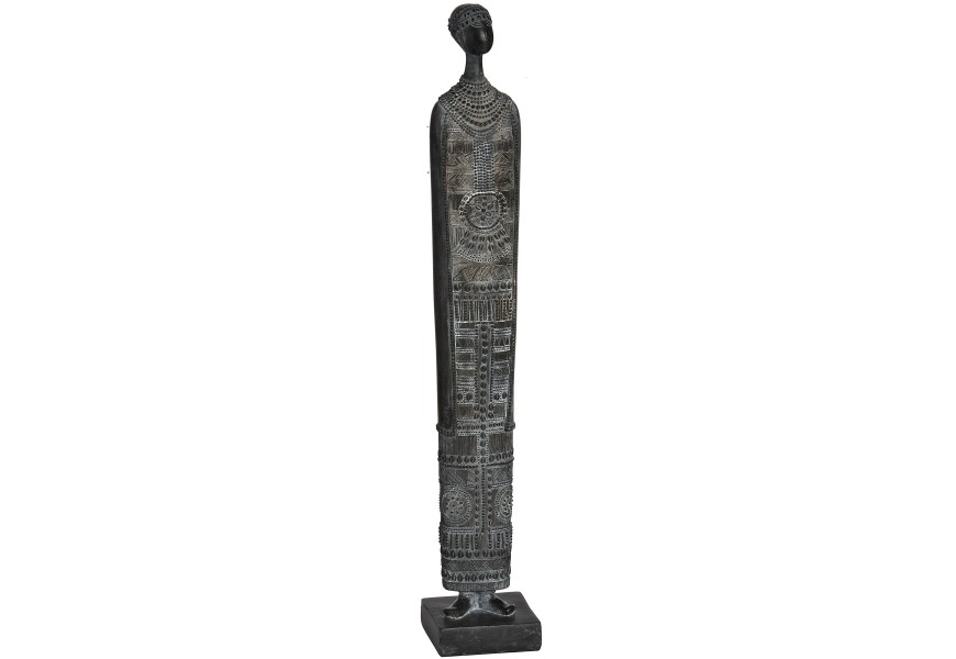 Kayan African Figure Statue with Head Facing Left