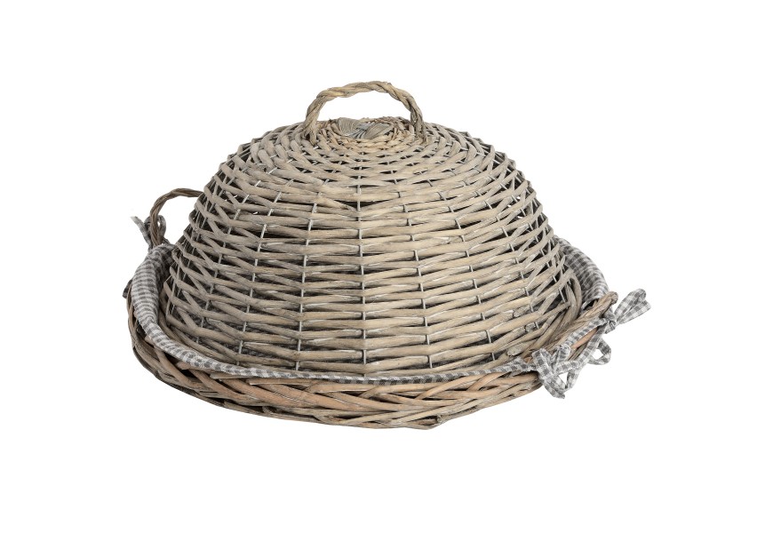 Washed Grey Cake Stand with Fabric Lining