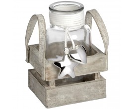Glass Display Jar with Silver Heart and Star Detail