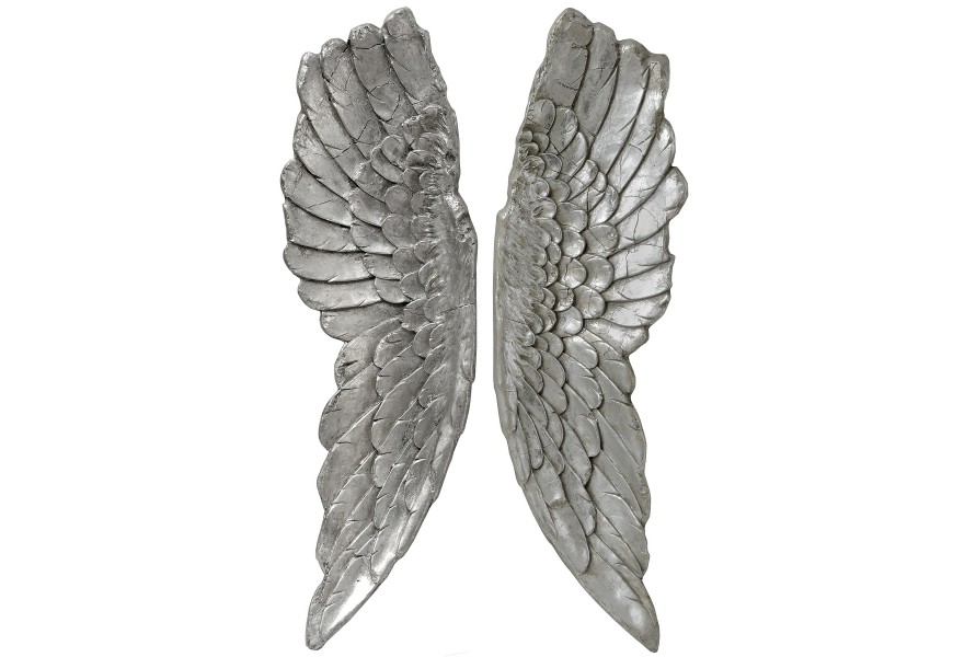 Luxusní dekorace andělská křídla 104cm (2ks) stříbrné