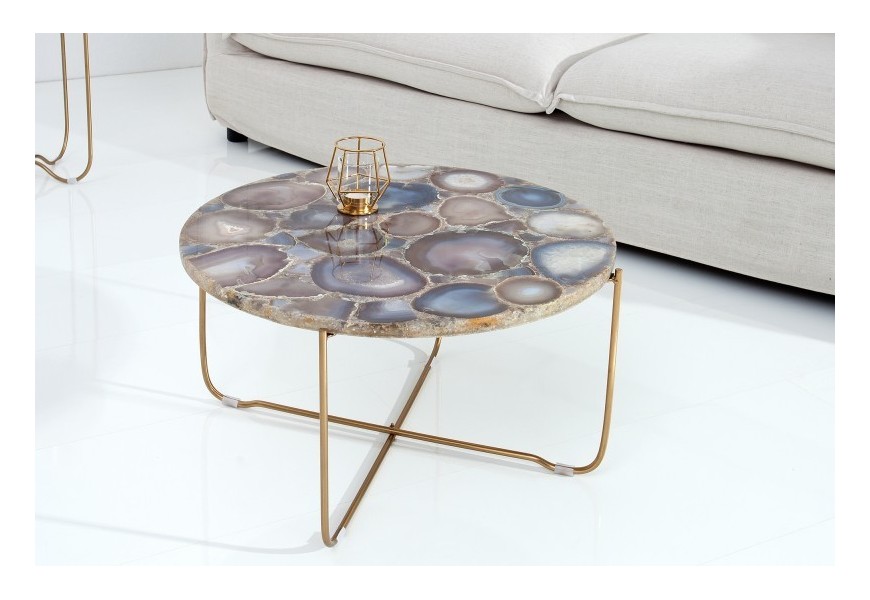 Luxusní Achátový konferenční stolek Jaspis 62cm
