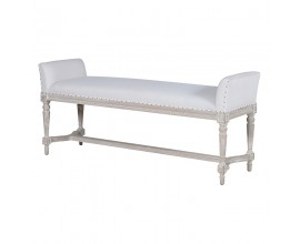 Luxusní čalouněná lavice Elise bílá 135cm