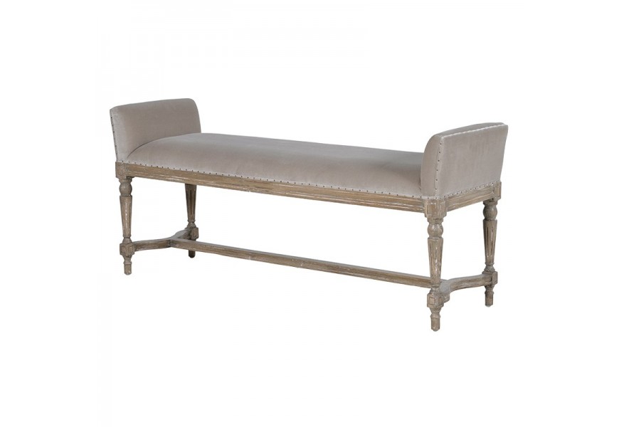 Luxusní čalouněná lavice Elise světlehnědá 135cm