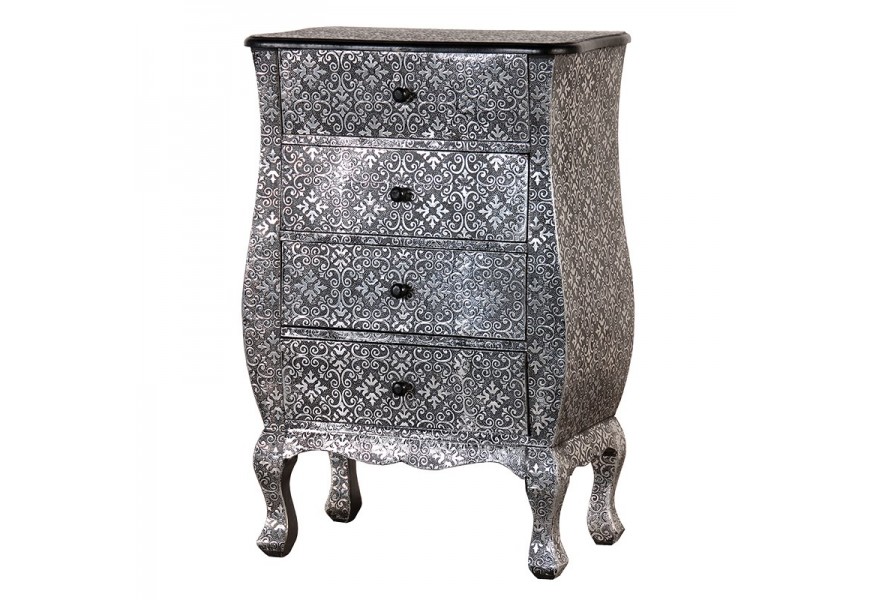 Luxusn&iacute; stř&iacute;brn&aacute; reli&eacute;fn&iacute; komoda Gloria