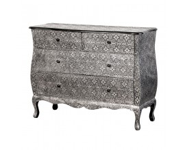 Luxusní stříbrná reliéfní komoda Gloria 104cm