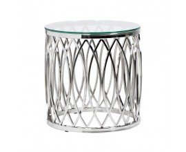 Designový Art-Deco příruční stolek z nerezové oceli