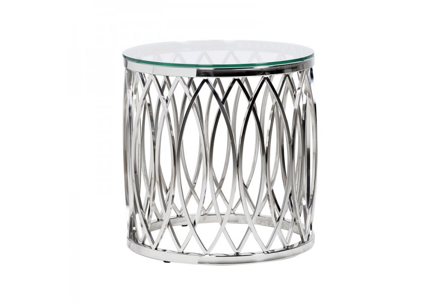 Designový Art-Deco příruční stolek z nerezové oceli