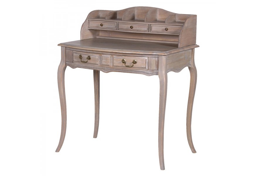 Stylov&yacute; venkovsk&yacute; rustik&aacute;ln&iacute; d&aacute;msk&yacute; psac&iacute; stůl Antic Gris