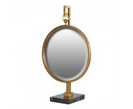 Designové zlaté zrcadlo na stojanu 77cm