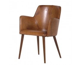 Stylová kožená retro židle Benard 81cm
