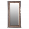 Luxusní dřevěné vysoké nástěnné zrcadlo Amberley v dřevěném rámu se stříbrným zdobením v industriálním stylu