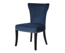 Luxusní modrá sametová židle LORETTA