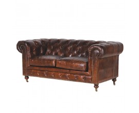 Luxusní CHESTERFIELD dvou sedačka z pravé kůže 180cm