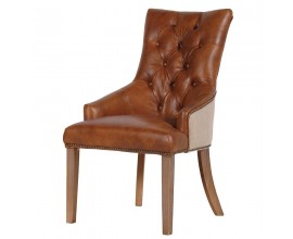 Kožená jídelní CHESTERFIELD židle 98cm