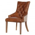 Jídelní židle CHESTERFIELD z pravé kůže 98cm