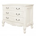 Designov&aacute; provens&aacute;lsk&aacute; komoda Antic Blanc tři z&aacute;suvky 94cm