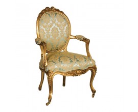 Luxusní antická židle Roi Gilt zeleno zlatá