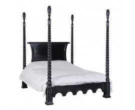 Luxusní zámecká postel s nebesy Antic Nero 180cm