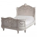 Luxusní bílá vyřezávaná postel LAVERNA