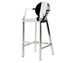 Designová barová židle z nerezové oceli CROMA 106cm