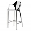 Designová barová židle z nerezové oceli CROMA 106cm