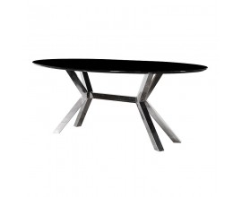 Designový oválný černý jídelní stůl Decour