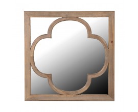 Venkovské nástěnné čtvercové zrcadlo s rámem z masivního dřeva