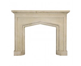 Vintage mramorový krbový rám Moreno to pryskyřice krémové barvy s antickým zdobením129cm