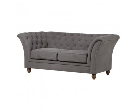 Luxusní dvoj sedačka CHESTERFIELD šedá 183cm