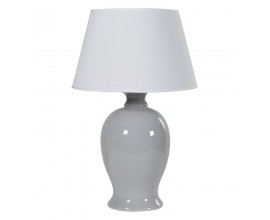 Moderní keramická modrošedá stolní lampa Sendy s bílým stínítkem 53cm