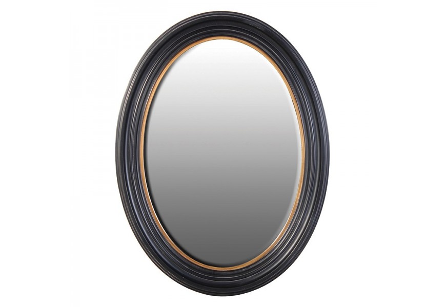 Designové zrcadlo Lazia oválné černo-zlatá barva