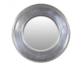 Designové stříbrné zrcadlo Coda ze dřeva kulaté 95cm